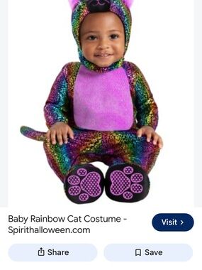 Spirit Rainbow Cat Costume in Pink and Multicolor Sequin